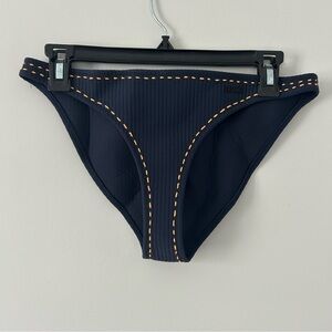 Triangl Navy Blue Orange Neoprene Cheeky Bikini Bottoms Large
